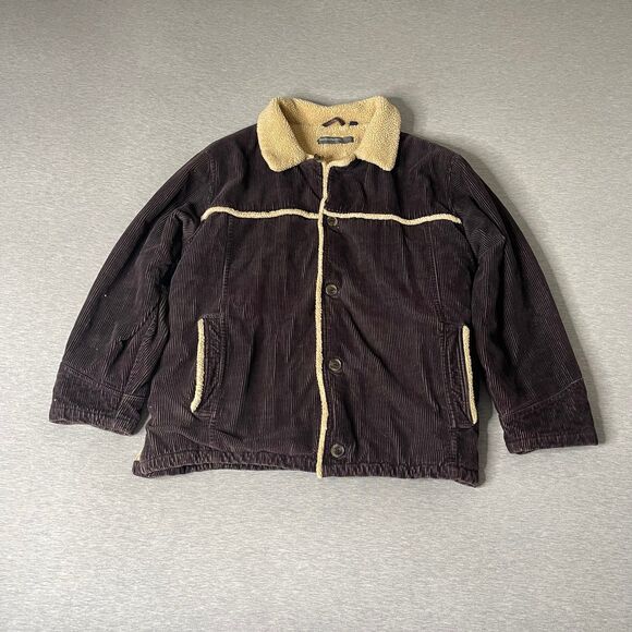 Perry Ellis Portfolio Men's Vintage Corduroy Fleece Lined Coat Jacket - Picture 9 of 12